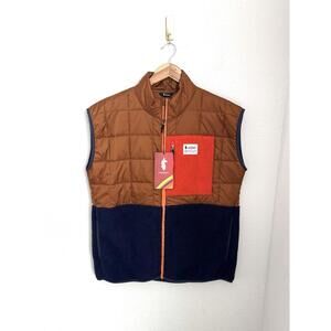 Cotopaxi Men’s Sz L Trico Hybrid Fleece Puffer Vest Mezcal Maritime Orange Blue